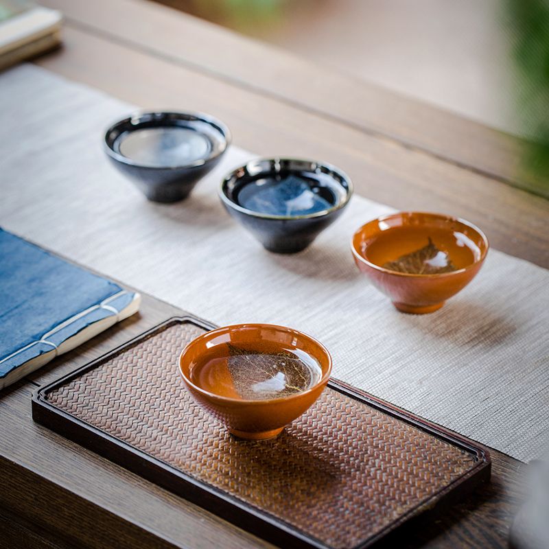 Cloud art of jingdezhen jizhou up konoha temmoku oil - lamp can individual building ceramic cups of tea light cup single cup tea service master