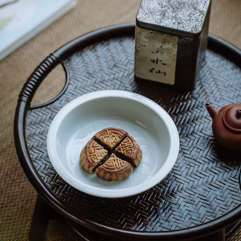 Jingdezhen left up Song Shiying green CiHu bearing hand cut tea tray was dry mercifully tea tray tea accessories