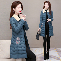 Winter new small thin down cotton coat cotton clothing in the long Korean version of the thin mothers womens clothing burst style quilted jacket