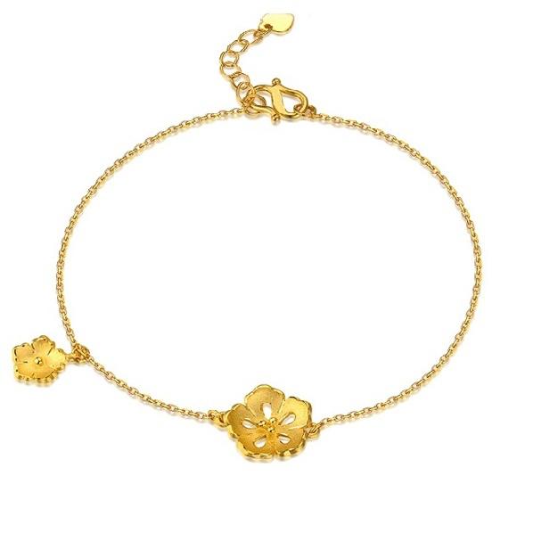 珂兰 电影《三生三世十里桃花》正版授权 黄金手链女款 双生花