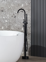 Art lotus Modern simple black floor-to-ceiling bathtub faucet wall water all copper hot and cold shower gold