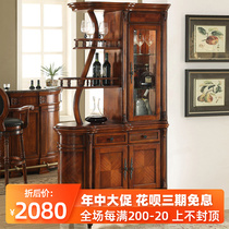 American solid wood XUAN GUAN CABINET LIVING ROOM PARTITION CABINET EUROPEAN-STYLE WINE CABINET TWO-SIDED LOCKERS DOOR HALL SCREEN DECORATE ROOM CABINET