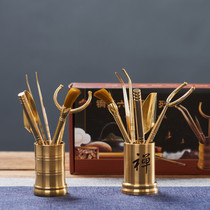 Tea set accessories pure copper tea cup clip tea tray tweezers tea ceremony tea six gentlemen set kung fu copper pot tea clip