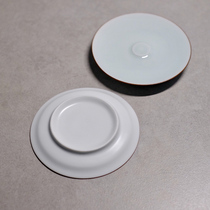 Hand-painted gilt white ceramic cup holder tea mat coaster insulation pad tea tray round Japanese tea set tea ceremony accessories