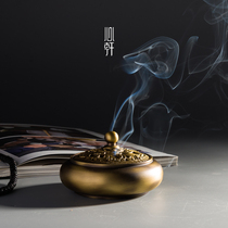 Pure copper incense burner home for Buddha sandalwood seal stove aromatherapy ornaments agarwood plate rich flowers ancient smoked flat bottom incense burner