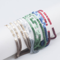 French embroidery material clothing accessories imported high temperature resistant sequins a string of 20cm matte metal gold 4mm