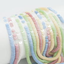 French embroidery material clothing accessories imported pet high temperature resistant sequins a string of 20cm macaroon pink 4mm