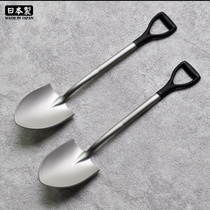 Japan imported Takeda stainless steel matte Japanese small coffee spoon creative country retro cute shovel spoon