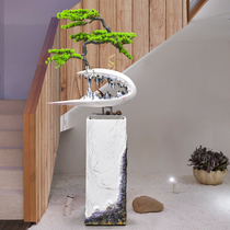 Modern light luxury New Chinese Flowing Water Pendulum with Fountain TV Cabinet Next Corner Minimalist Decoration Furnishing