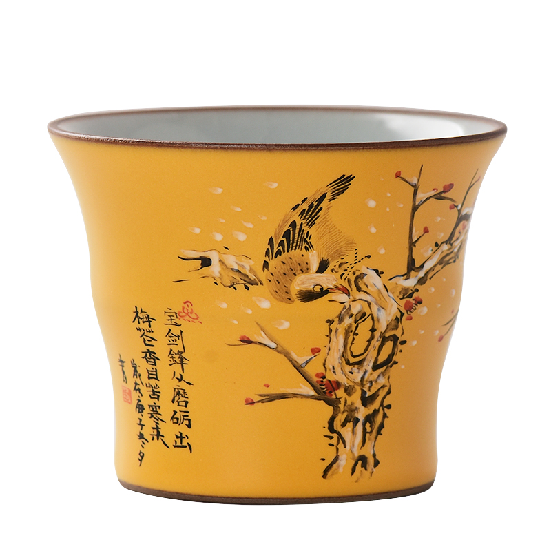 Pastel hand - made master cup of jingdezhen ceramic suit beaming tea cup sample tea cup personal kung fu tea cups