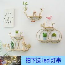 Dining table wall wall shelf free punch hole bedroom decorative wall hook wall creative cute Nordic style