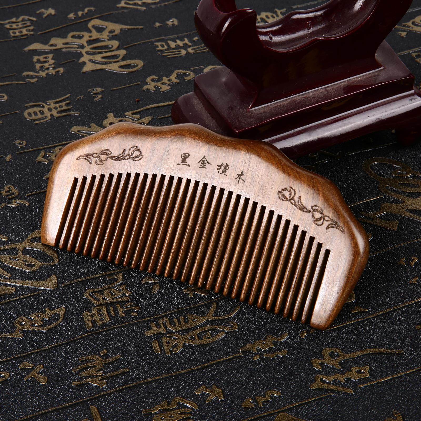 巧梳阁黑金檀木梳子按摩防静电防脱发加厚梳子