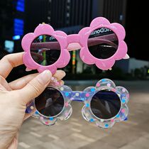 Children sun glasses men and children sunglasses UV 1-5 years old baby glasses cute flowers sunshades-music of the tide
