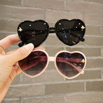 Children Sunglasses Girl Cute Super Cute Loving Frame Baby Sunglasses Little Girl Anti-UV Shading Glasses Tide