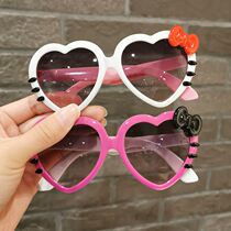 Childrens sunglasses girl cute peach heart sun glasses sunshade anti ultraviolet baby sunglasses cartoon KT cat glasses tide