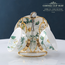 High-grade European bone China coffee cup set Creative ceramic Phnom Penh afternoon tea tea set Gift cup with spoon