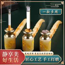 Pipe mens tobacco full set of tobacco special mini with filter smoking pipe imported horn Lao Wang