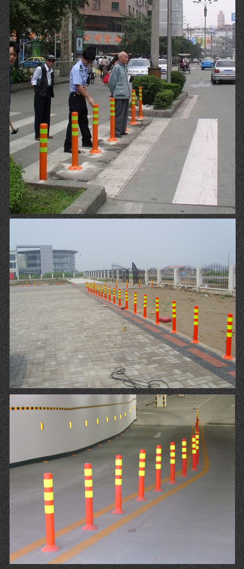 道口塑料警示柱 交通警示柱弹力柱 分流隔离柱防撞柱交通设施