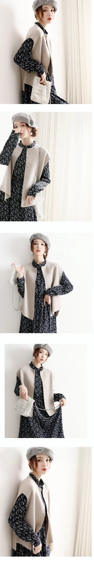 Phụ nữ Nhật Bản áo khoác ghi lê của phụ nữ mùa xuân và mùa thu mới retro tính khí hoang dã ngắn nhỏ lỏng lẻo len dệt kim cardigan - Áo vest