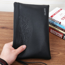 Tide mens handbags fashion leather handbags mens handbags cowhide clutch bags large capacity soft leather mens clutch Korean version