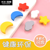 Childrens room furniture anti-collision soft plastic wardrobe handle Cartoon cute color stars cloud cabinet door drawer handle