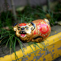 (Zhong Pu) Fengxiang Clay Plastic Year of the Pig Gift Zodiac Pig Mascot Handmade Clay Folk Custom Features Business Gifts