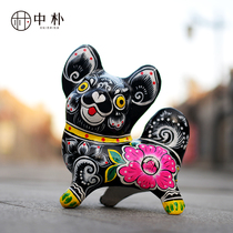 China Pu folk crafts Chinese style ornaments handmade Fengxiang clay sculpture custom gifts business non-heritage gifts