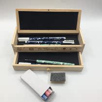 Creative cute pencil box multifunctional wooden DIY small blackboard drawer stationery box student wooden storage box