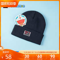 Black Whale Doraemon Series Fun Labeling Clasp Knit Cap 2020 Winter New