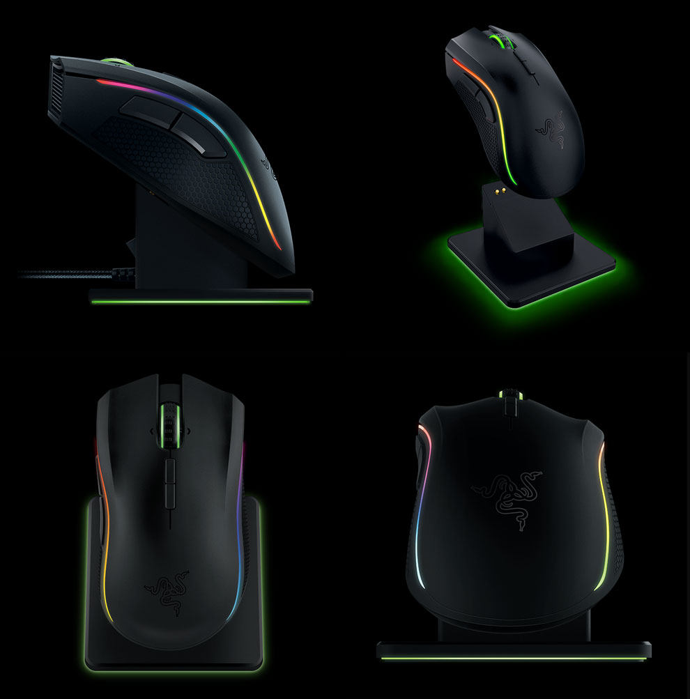 直营razer雷蛇mamba曼巴眼镜蛇rgb幻彩5g电竞无线鼠标