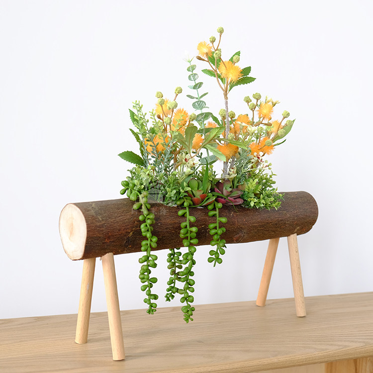 阿楹 树桩插花北欧风格装饰品摆件 创意家居