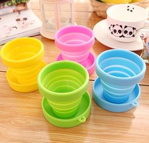 Car big candy color portable travel silicone folding cup Outdoor sports telescopic mouthwash cup