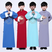 Childrens ancient costumes boys cross talk robes Republic of China retro Chinese long shirts childrens clothing stage performance costumes