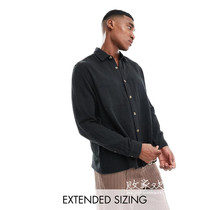UK 08 05 24 trend-oriented mens new casual dark long-sleeved comfortable shirt