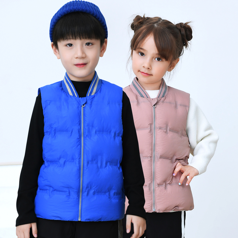 Inspirational children's down vest middle-aged children's light and thin down inner vests boys and girls warm school uniform vest