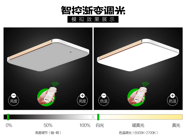【nvc/雷士】雷士照明led吸顶灯具客厅主卧室长方形调
