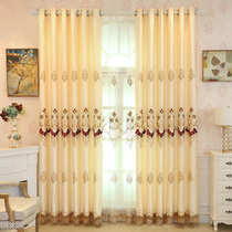 European style curtain living room high grade luxury 2021 flow blackout curtain curtain fabric light luxury simple modern bedroom balcony atmosphere