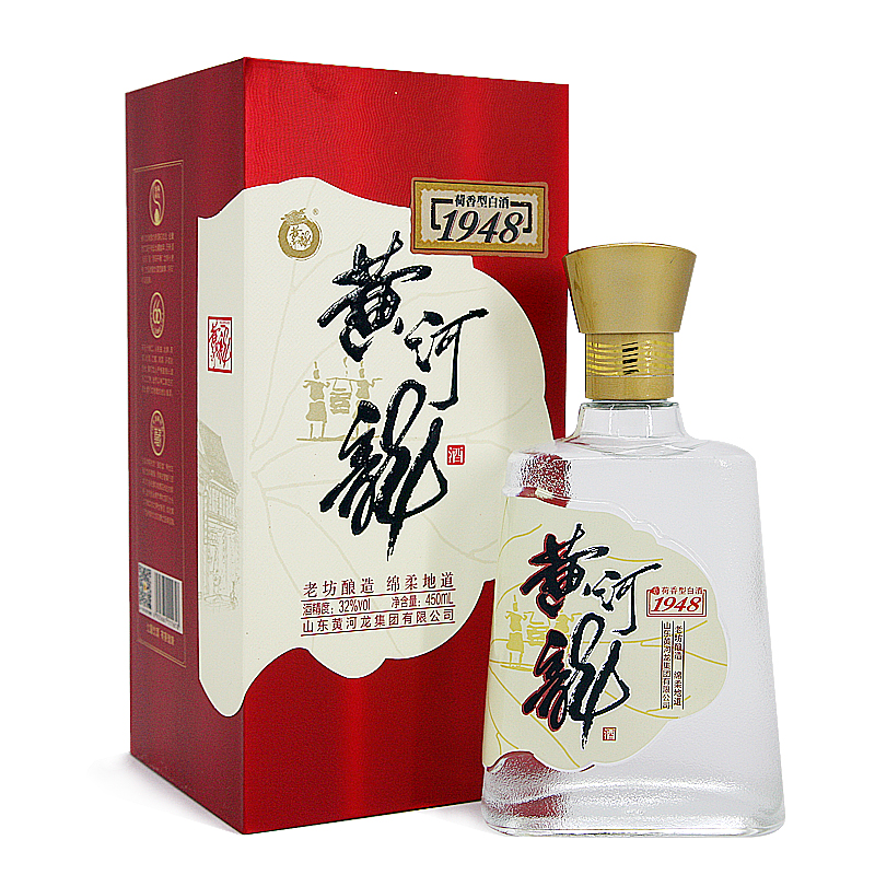 黄河龙官方荷香型高度1948纯粮食酒2瓶礼盒国产新品