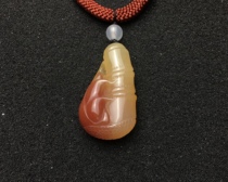 Bamboo newspaper safety pendant festival high rise pendant Yunnan Yellow Dragon Jade natural jade men and women Jade sweater chain