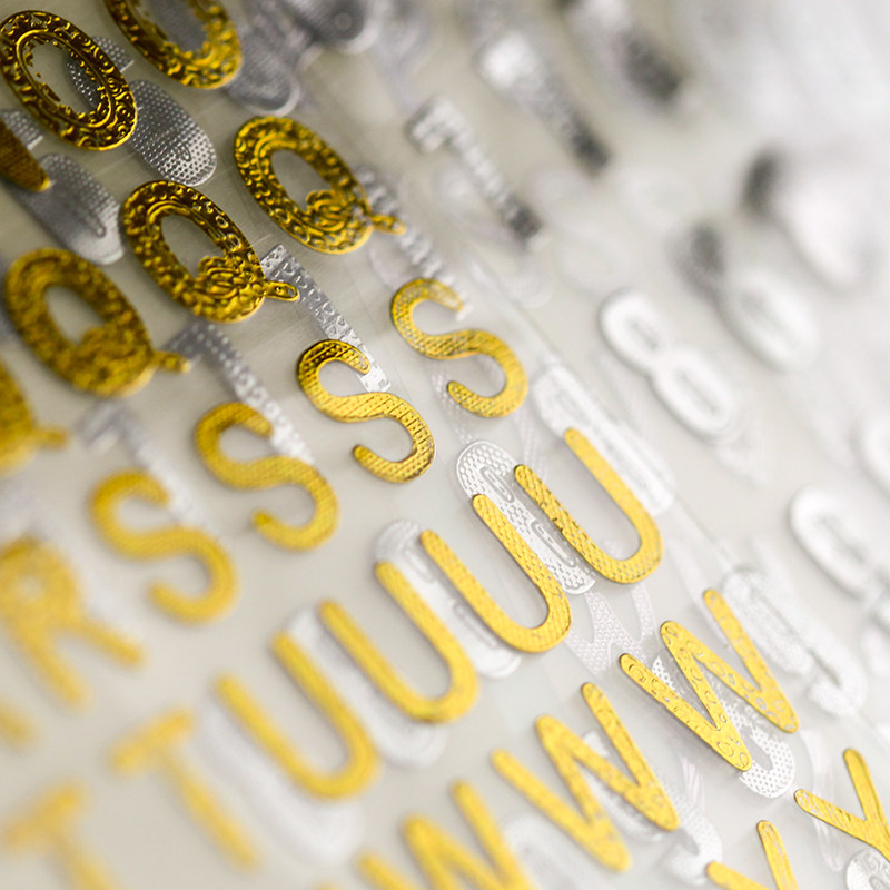 烫金色银色字母数字贴纸防水手机贴纸手帐贴相册成长手册装饰贴画