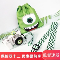 Green one-eyed monster bundle pocket organization A6000 inner bag double-layer plus velvet wavy shoulder strap XA7 5