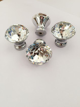 Modern European style crystal handle single hole diamond cabinet drawer handle wardrobe small handle single grain