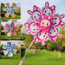 2021 new luminous beating drum windmill childrens toy sparkling vocal cartoon windmill traditional nostalgic plastic windmill
