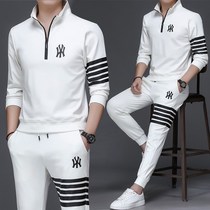 Magic Chi men's clothing big brand men's new fashion casual sports suit collar long sleeve plus pants men