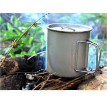 Silverant silver ant single-layer folding water glass portable outdoor cup pure titanium water glass can burn water camping