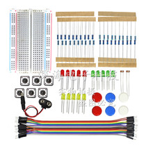 400 hole breadboard learning kit parts bag with LED light button resistance pack