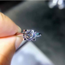 American D-color imported Moissanite simulation diamond 18K gold four-claw ring couple ring diamond ring female diamond pen