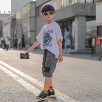 Boys summer clothes 2020 new childrens summer short sleeve set in children Korean handsome boy foreign style tide childrens clothing