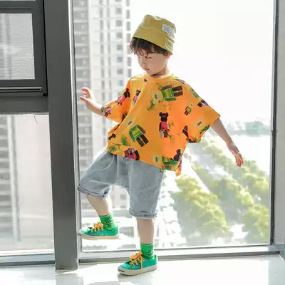 Boys' summer suit 2020 new children's short sleeve little boy baby Tide brand Summer foreign school summer two-piece set