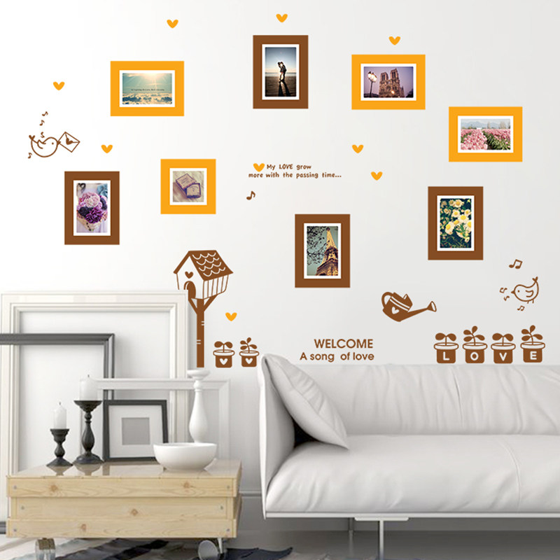 创意照片墙可移除墙贴纸客厅电视背景墙装饰相框相片墙上布置贴画